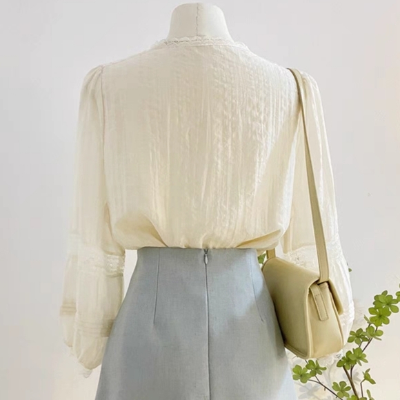 White Lace Blouse - Picture 2 of 4